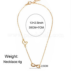 Aluminum Infinity Heart Link Chain Necklaces for Women&nbsp;FS-WG44B62-01