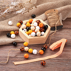 120Pcs 6 Style Natural Wood Beads&nbsp;WOOD-YS0001-02