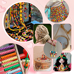 550Pcs 5 Colors Wood European Beads&nbsp;WOOD-GA0001-94