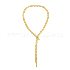 Brass Herringbone Chains Lariat Necklaces&nbsp;NJEW-P289-06G