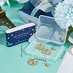 8Pcs 2 Style Autumn Theme Brass Micro Pave Clear Cubic Zirconia Pendants&nbsp;ZIRC-SC0001-26