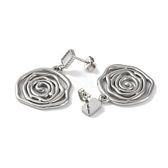 Flower 304 Stainless Steel Shell Stud Earrings&nbsp;EJEW-L283-041P