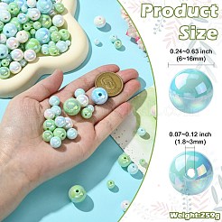 250G UV Plating Rainbow Iridescent Opaque Acrylic Beads&nbsp;PACR-CJ0001-38D