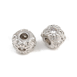 Brass Micro Pave Clear Cubic Zirconia Beads&nbsp;KK-CBA78C7-06P