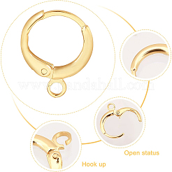 30Pcs Brass Huggie Hoop Earring Findings&nbsp;KK-PH0002-85