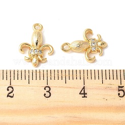Brass Micro Pave Clear Cubic Zirconia Pendants&nbsp;KK-U064-10G