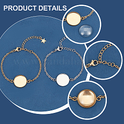 DIY Blank Dome Link Bracelet Maknig Kit&nbsp;DIY-NB0010-47B