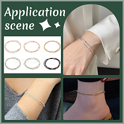 18Pcs 6 Colors Stainless Steel Satellite Chains Stretch Bracelets Set for Women&nbsp;BJEW-BC0001-27