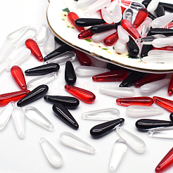 100Pcs 5 Colors Baking Paint Transparent Glass Pendants&nbsp;FIND-SC0023-47B