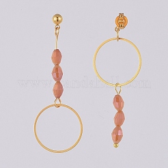 (Jewelry Parties Factory Sale)Brass Linking Rings Dangle Stud Earrings&nbsp;EJEW-JE03818-03