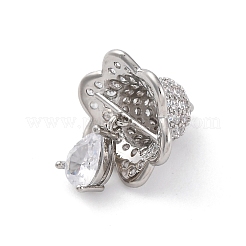 Rack Plating Brass with Cubic Zirconia Pendants&nbsp;KK-Q010-04P