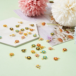 42Pcs 7 Colors Brass Enamel Charms&nbsp;KK-SW0001-04