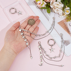 4Pcs 2 Styles Iron Curb Chain with Alloy Knot Link Boot Strap Chains&nbsp;HJEW-DR00259