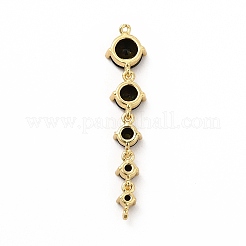 Rack Plating Brass Pave Cubic Zirconia Connector Charms&nbsp;KK-G458-02G-02