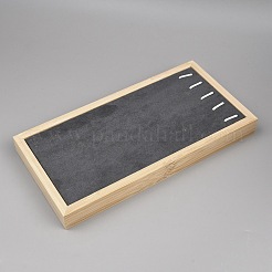 Rectangle Wood & Velveteen Jewelry Organizer Display Trays for Bracelets&nbsp;ODIS-WH0099-278A