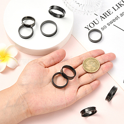 18Pcs 6 Styles 201 Stainless Steel Grooved Finger Ring Settings&nbsp;STAS-SC0010-59