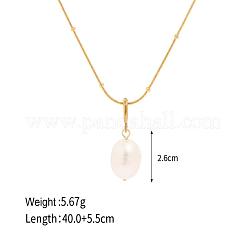 Minimalist Natural Freshwater Pearl Potato Pendant 304 Stainless Steel Snake Chain Necklaces for Women&nbsp;GH5712