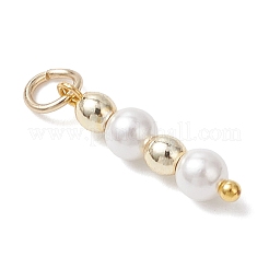 Shell Pearl with Synthetic Non-magnetic Hematite Round Bead Pendants&nbsp;PALLOY-JF04715