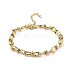 304 Stainless Steel Bowknot Link Chain Bracelets for Women&nbsp;BJEW-F488-13G