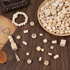 300Pcs 10 Styles Wood European Beads&nbsp;WOOD-SP0001-48