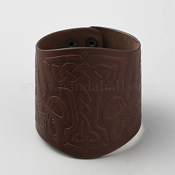 Imitation Leather Witch Knot Cord Bracelet with Alloy Buckles&nbsp;BJEW-WH0020-63B-01