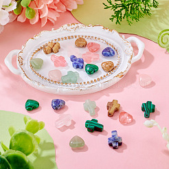 24Pcs 12 Styles Cherry Quartz Glass & Synthetic Malachite & Natural Blue Spot Jasper & Picture Jasper & Green Aventurine & Rose Quartz Beads&nbsp;G-TA0002-92