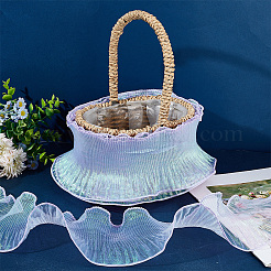 10 Yards Mermaid Color Polyester Pleated Lace Trim Ribbon&nbsp;DIY-WH0419-43D