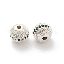 Brass Micro Pave Cubic Zirconia Beads&nbsp;KK-C071-08S-01