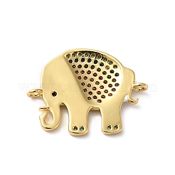 Rack Plating Brass Pave Cubic Zirconia Enamel Connector Charms&nbsp;KK-O142-16G