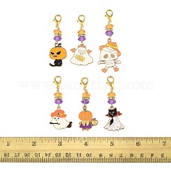 6Pcs Alloy Enamel Pendant Decorations&nbsp;HJEW-FS00059