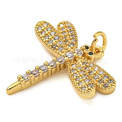 Rack Plating Brass Micro Pave Cubic Zirconia Pendants&nbsp;KK-Z063-38G