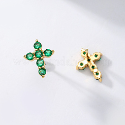Exquisite Cross Brass Cubic Zirconia Stud Earrings&nbsp;LS-GX6224