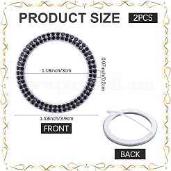 2Pcs Self Adhesive Zinc Alloy with Rhinestone Car Stickers&nbsp;STIC-CN0001-09