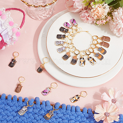 Alloy Enamel Pendants Cat Charms Locking Stitch Marker&nbsp;HJEW-SC00108