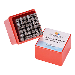 Jewelry Making Tool Letter and Number Stamp Letter A to Z and Nine Numbers Seal Stamps Set 36-Piece Black&nbsp;AJEW-PH0002-01
