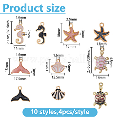 40Pcs 10 Styles Alloy Enamel Pendants&nbsp;ENAM-DC0001-97