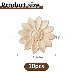 10Pcs Rubber Wood Cabochons&nbsp;WOOD-FH0002-48