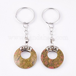 Natural Unakite Keychain&nbsp;KEYC-P041-D20