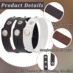 18Pcs 3 Colors PU Leather Snap Bracelets for Women Men&nbsp;BJEW-CY0001-12