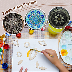 Kids DIY Plywood Marked Dot Mandala Painting&nbsp;AJEW-WH0596-404A