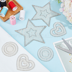 6Pcs 3 Styles Rhinestone Cloth Iron on/Sew on Patches&nbsp;DIY-GF0010-04