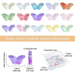 15 Styles Transparent Glass Beads&nbsp;GLAA-YW0003-70