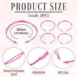 20Pcs Waxed Polyester Cord Bracelet Making&nbsp;AJEW-TAC00091