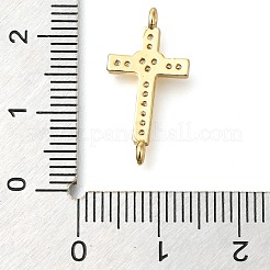 Brass Pave Clear Cubic Zirconia Connector Charms&nbsp;KK-M101-02F-G02