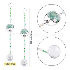 Glass Teardrop Window Hanging Suncatchers&nbsp;HJEW-TADJ0004