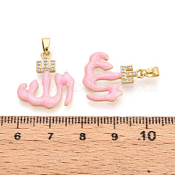 Brass Micro Pave Cubic Zirconia Enamel Pendants&nbsp;KK-L231-06G-01