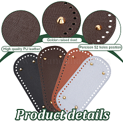 4Pcs 4 Colors PU Leather Oval Bottom&nbsp;DIY-PH0029-28B