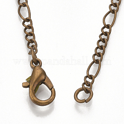 Brass Coated Iron Figaro Chain Necklace Making&nbsp;MAK-T006-03R