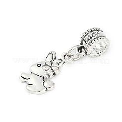 Rack Plating Brass European Dangle Charms&nbsp;KK-R200-09AS-04