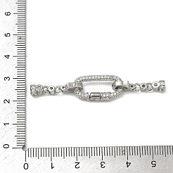 Brass Micro Pave Clear Cubic Zirconia Fold Over Clasps&nbsp;KK-G557-14P